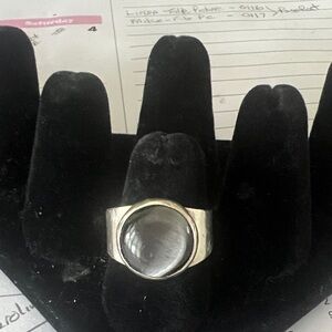 Silver Ring with Gray Moonstone